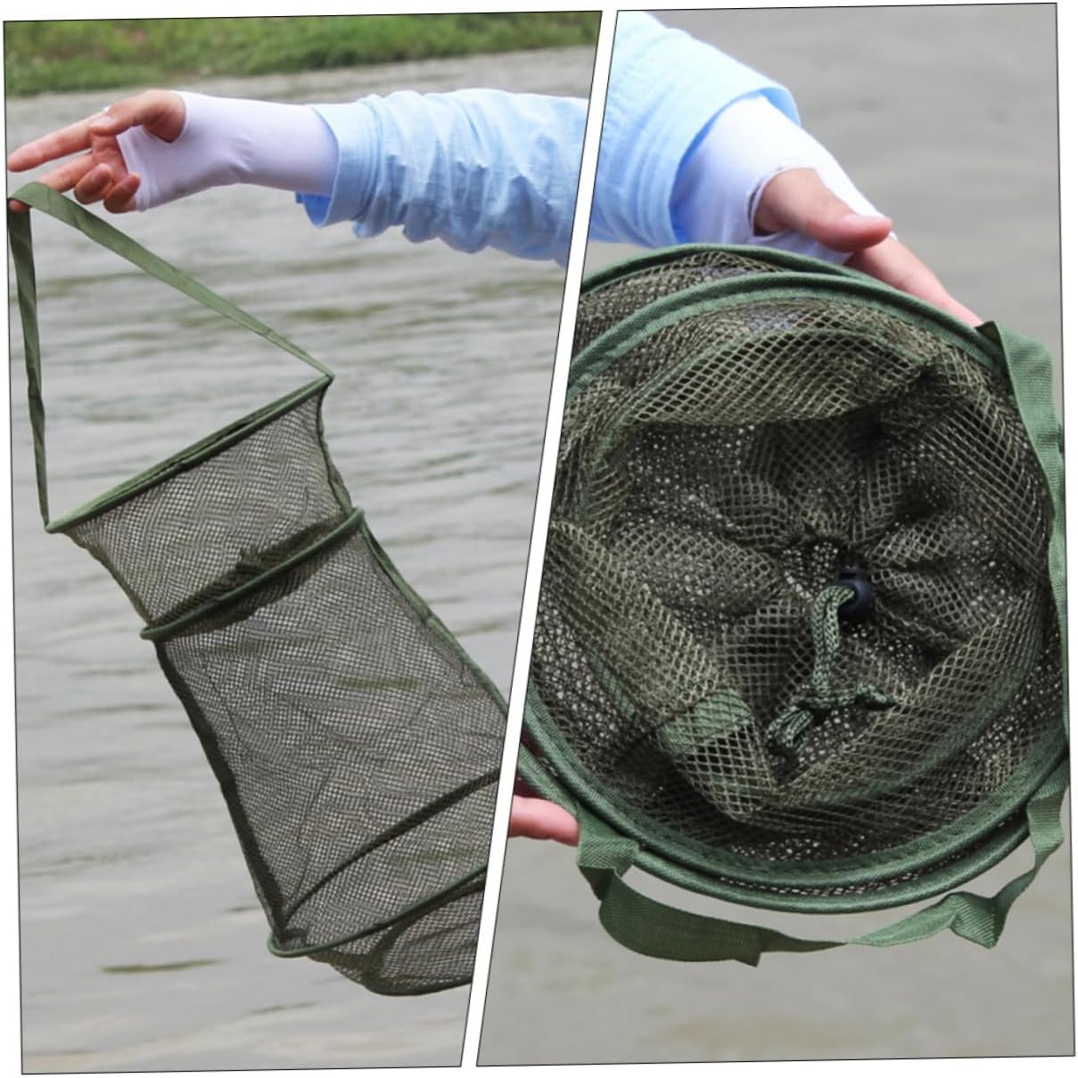 Collapsible Fishing Net Trap Portable Fish Cage with Mesh Design for Breeding and Fishing Supplies