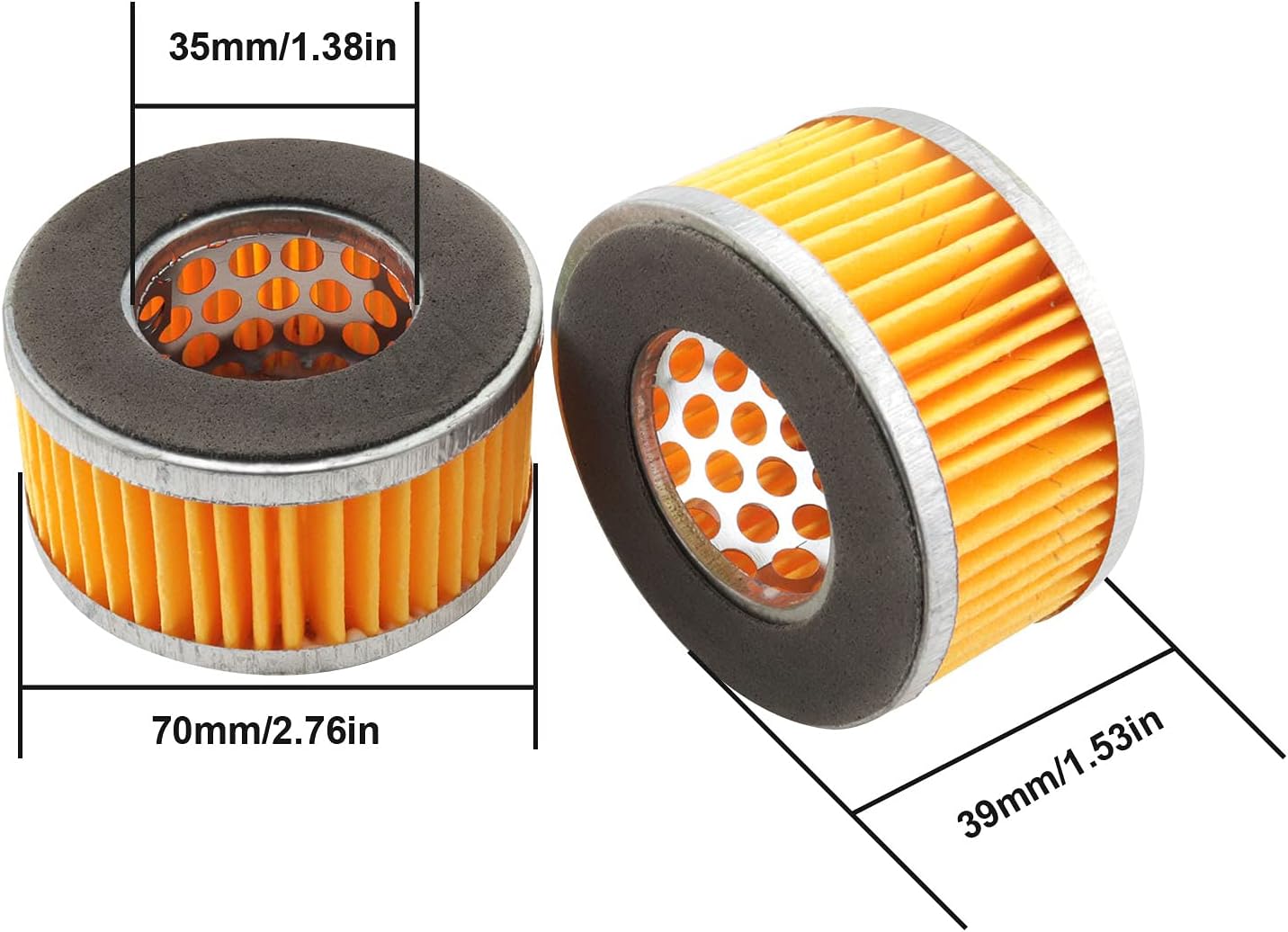 2 PCS Replacement Compressor Air Filter Element Air Compressor Intake Paper Filter Elements, Type 1