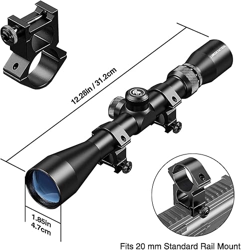 Miniatura 9 de Lancer Tactical Airgun Airsoft Scope 3-9x40 Rifle Scope with Fast Focus Eyepiece and Reticle Crosshair for Accurate Shooting wMil-dot 3" Eye Relief