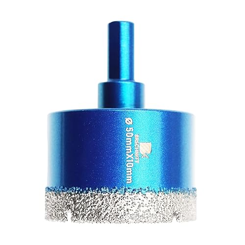 BRSCHNITT - Juego de brocas de núcleo de diamante seco, broca de 2 pulgadas (1.969 in) con vástago triangular para azulejos de porcelana, piedra