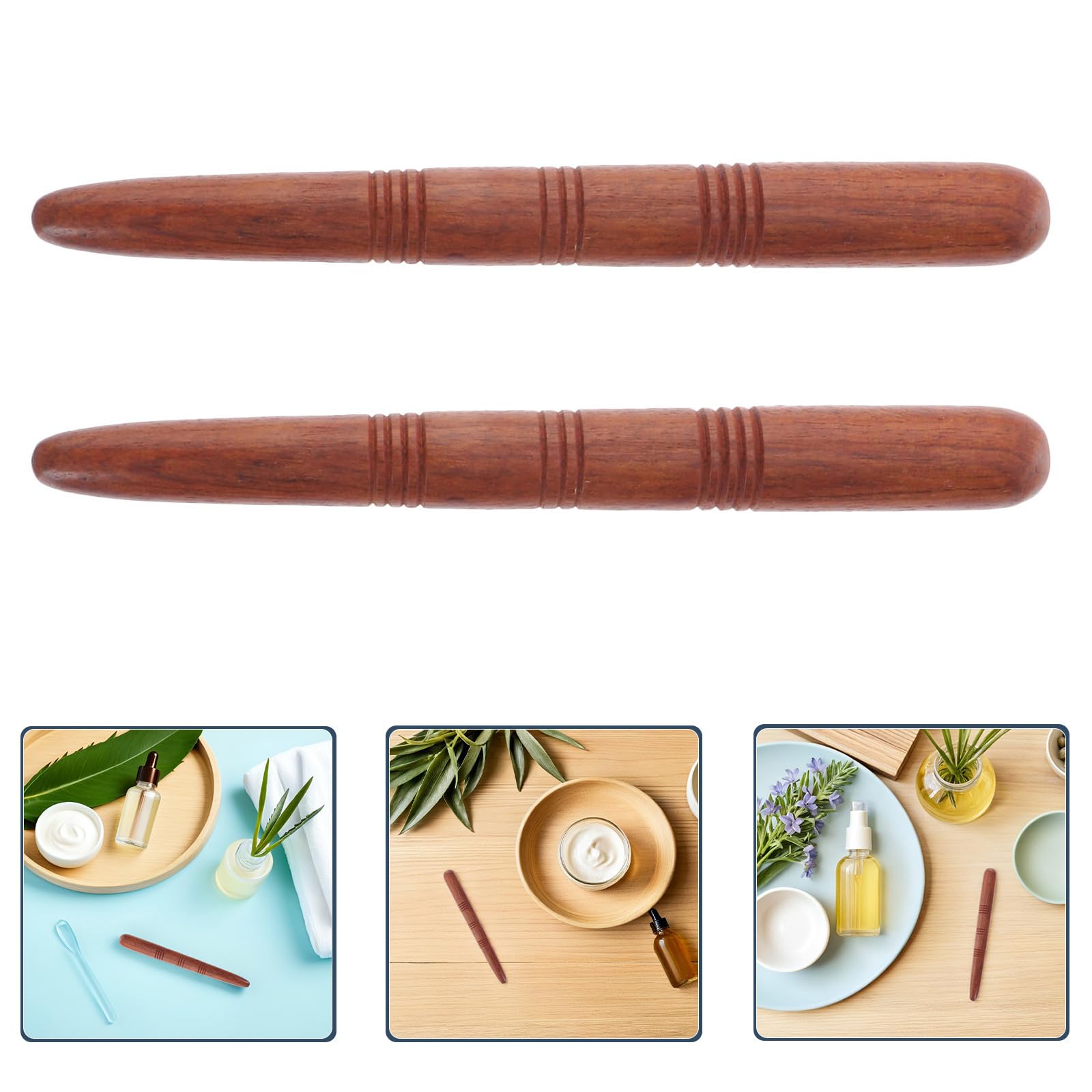 Lot de 10 bâtons presseurs en bois pour massage des pieds et des mains, courbes ergonomiques, outils d'acupression portables en bois, pour voyage et bureau, pour personnes âgées