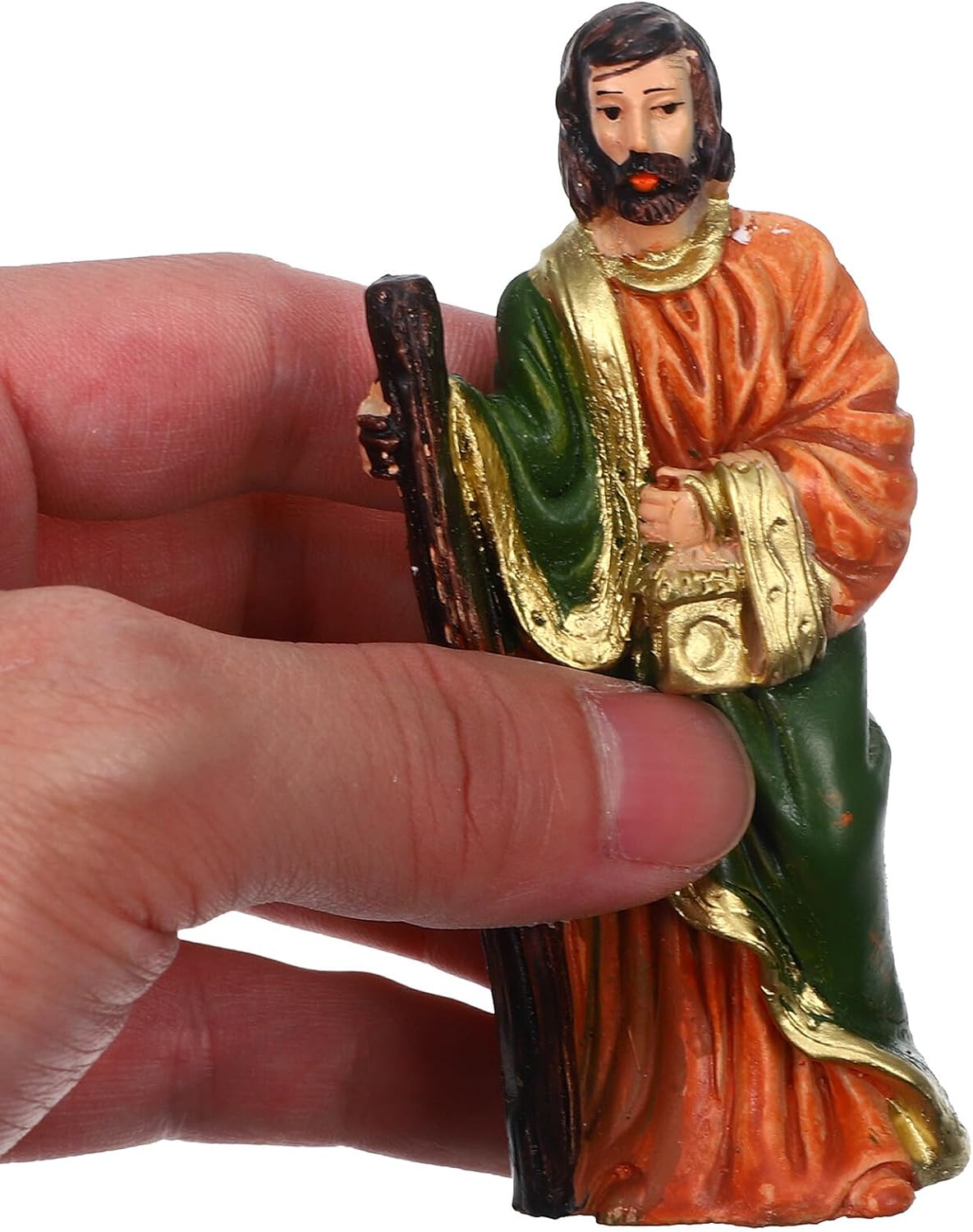 Abaodam Nativity Scene Figurines 10pcs Resin Christmas Nativity Set with Jesus and Manger Desktop Jesus Birth Sculptures for Holiday Home Décor