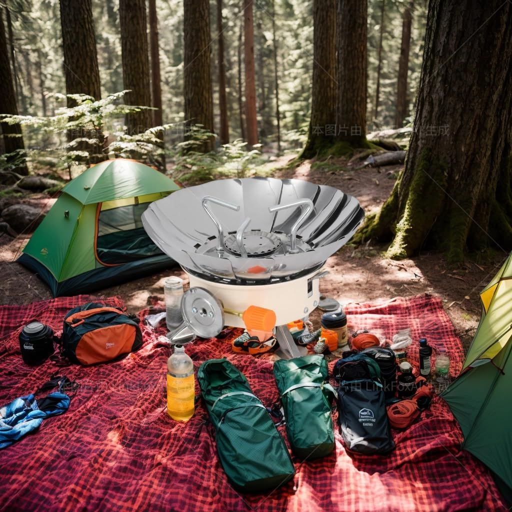 Generic Portable Camping Stove, Lotus-Shaped Windproof Design, Outdoor Emergency Gas Burner for Travel, Picnics, Cooking
