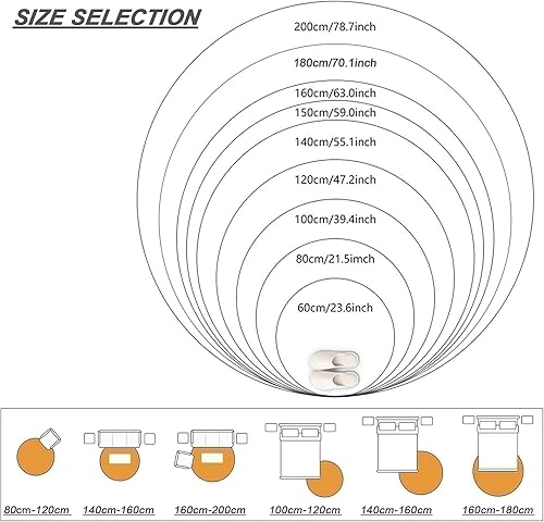 Miniatura 5 de ZZBBZZ-YJ Alfombras redondas contemporáneas blancas circulares para sala de estar dormitorio cabecera alfombras hogar decoración del piso Mat