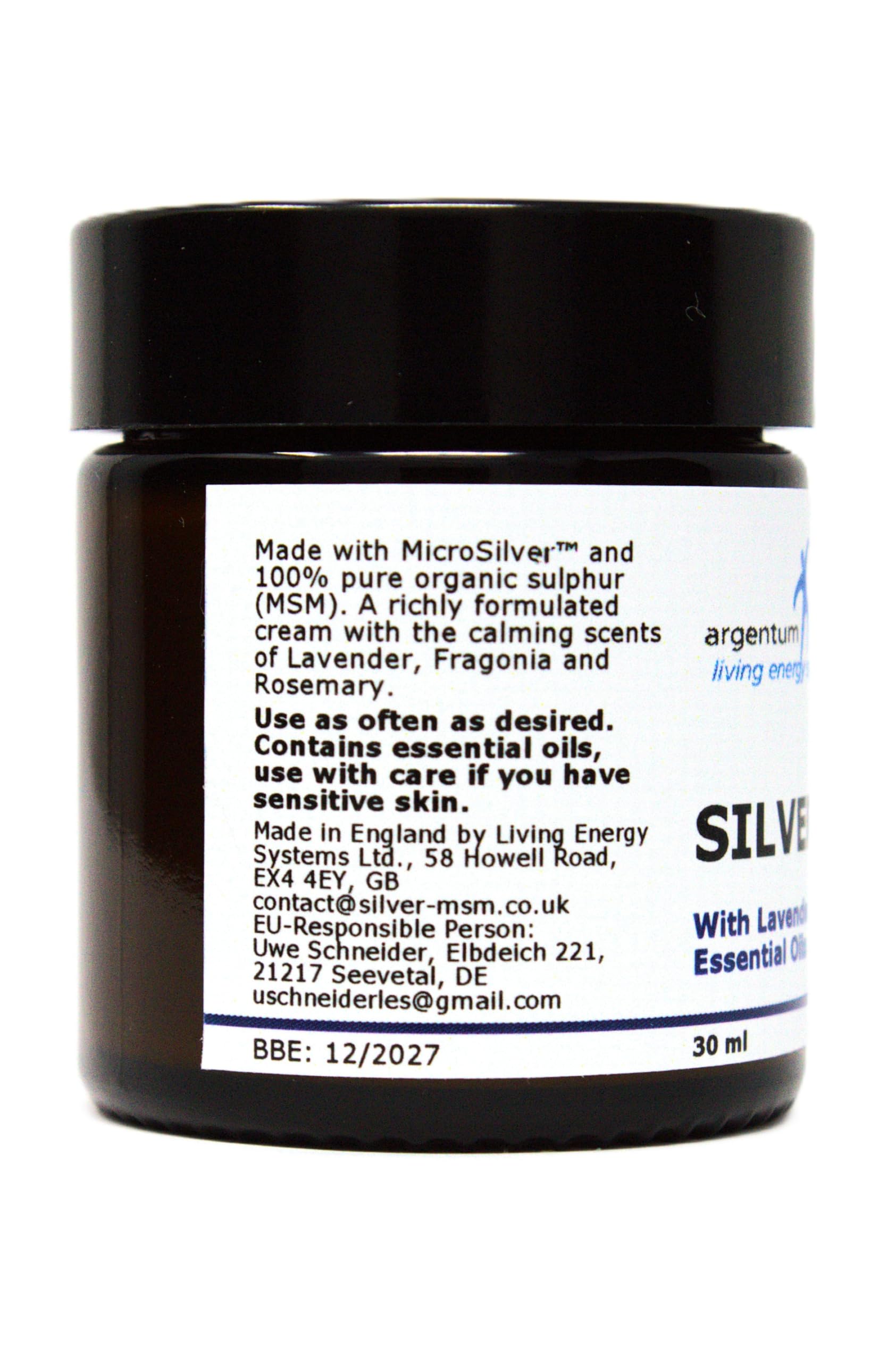 Silver-MSM Crema con Fragonia, Lavanda y Romero (30ml)