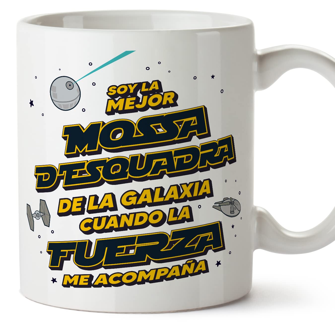 MUGFFINS Tazas para JEFE hombre - En Español - Mejor de la Galaxia Cuando Fuerza me Acompaña - 11 oz / 330 ml - Regalo original y divertido — view 143