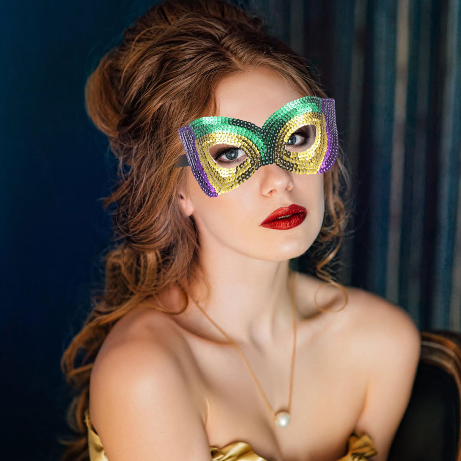 ABOOFAN 5 Juegos De De Mascarada Vintage Para Carnaval Mardi Gras Cosplay De Fiesta Para Mujer 6 Piezas X 5