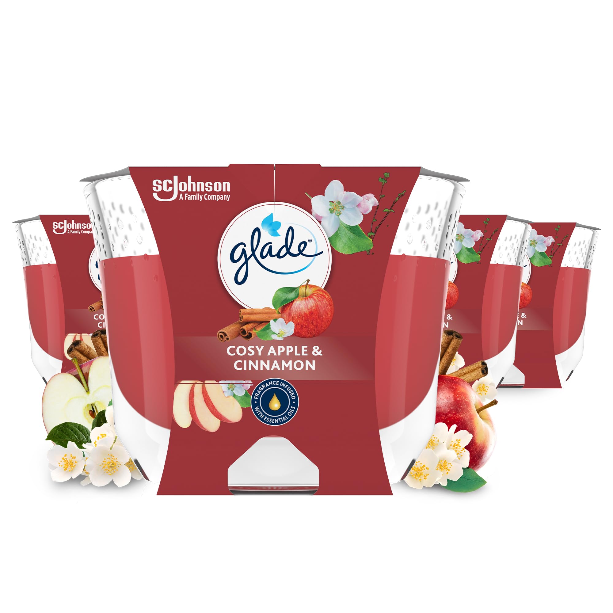 Glade Świeca zapachowa Cosy Apple & Cinnamon o długiej żywotności