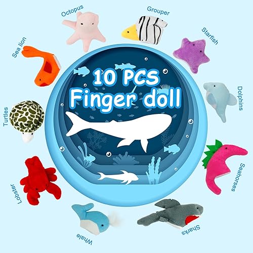 Miniatura 3 de Sealive Marionetas de dedo para niños pequeños de 1 a 3 años, títeres de dedos de animales, juguetes de peluche suaves para contar historias, juego