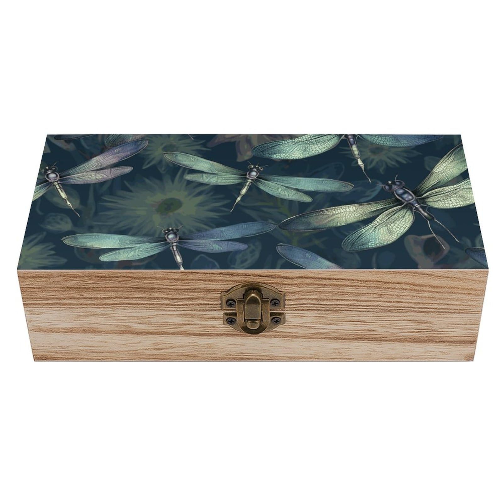 Boîte de rangement souvenirs en bois libellule pour la chambre
