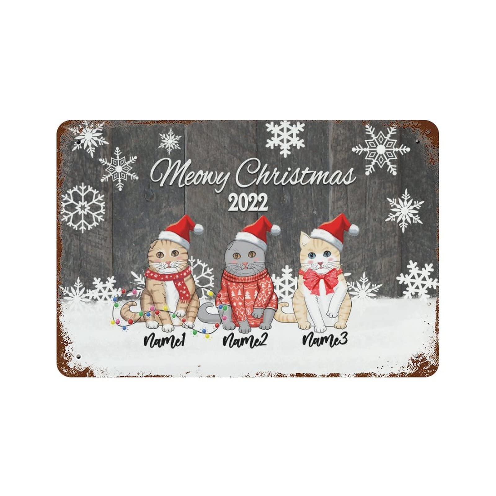 Plaque murale rétro pour embellir votre ferme ou votre pelouse avec des chats de Noël