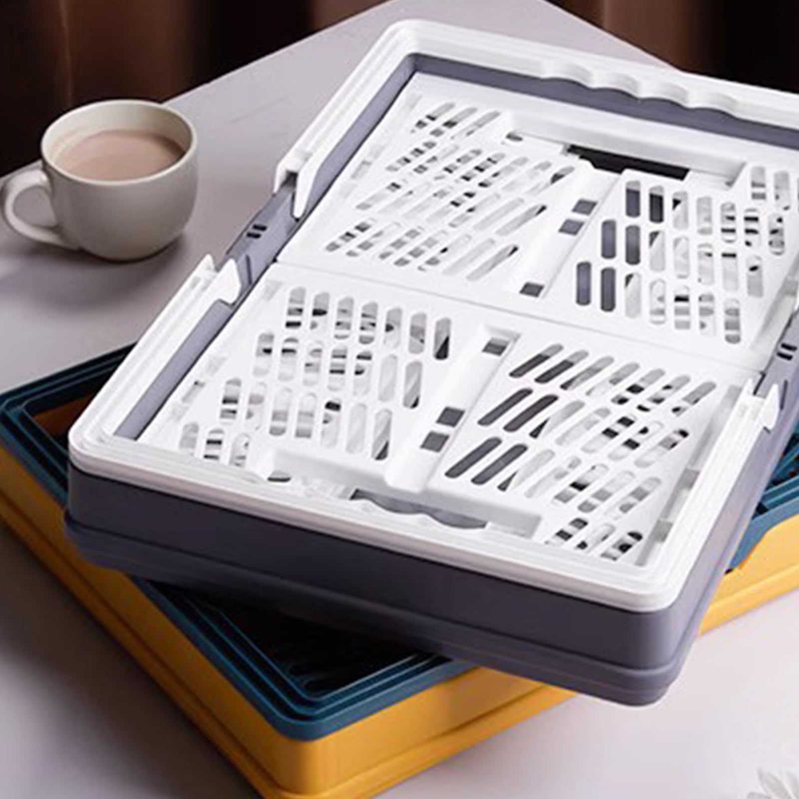 Scatola Lino Bianco Pieghevole 10x10x12 Scatola - Foto 2