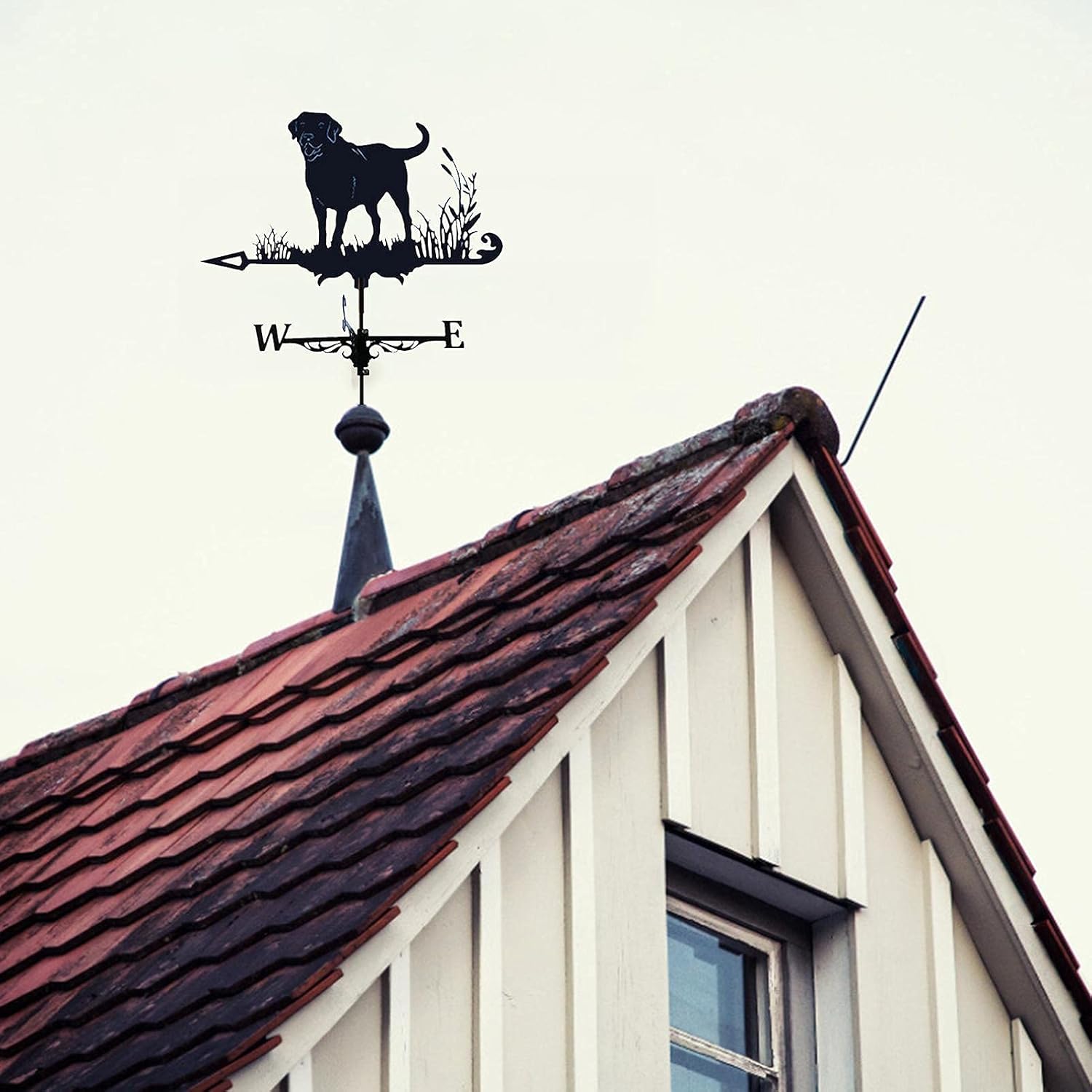 鉄風見鶏、レトロな風見鶏ガーデンパティオヤード装飾装飾風見鶏耐久性のある風向測定ツール、屋外の農場シーンの風向インジケーター (A)