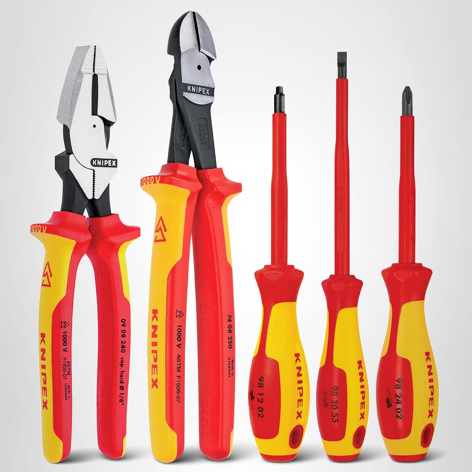 kuku KNIPEX Tools 989822US 5-Piece 1000V Insulated High Leverage Pliers