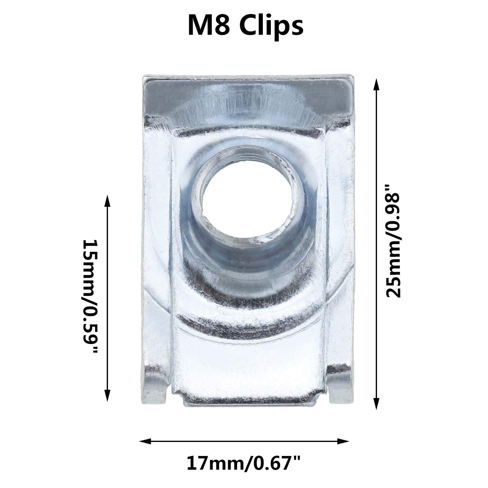 OTOTEC 80pcs Clip de Fixation Filetage M4 M5 M6 M8 pour Panneau de Porte de Garniture Intérieure