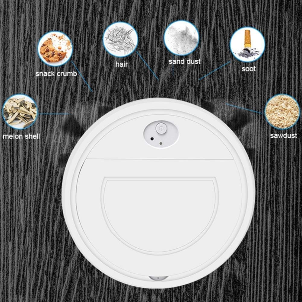 Robot Vacuum Cleaner,3 in 1 Automatic Vacuuming/Mopping/Sweeping Ultra Slim Quiet Intelligent Sweeping Robot, Rechargable & Strong Suction & Anti-Collision Sensor (White 25248cm/9.849.453.15")