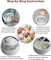 Vista 4 de Home Mini máquina automática para hacer helados, yogur congelado y sorbete para hacer postres para diversión de bricolaje, personaliza tu propio