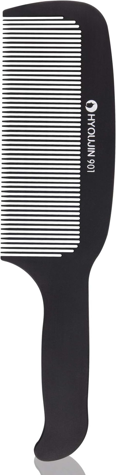 HYOUJIN 901 Black Carbon Flat Top Clipper Comb 230℃ Heat Resistant Hair Cutting Combs Great for Clipper-cuts and Flattops