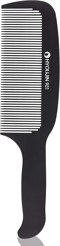 HYOUJIN 901 Carbon Flat Top Clipper Comb for Clipper-cuts and Flattops | 230℃ Heat Resistant Hair Cutting Combs for Men,Women,Anti-Static Professional Barber Clipper Comb for Fade Blending Flat Top