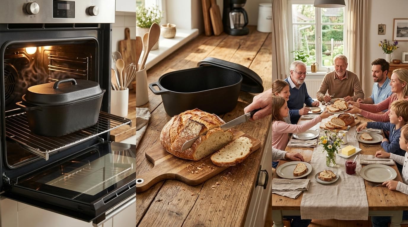 Cast Iron Loaf Oven Pan, Bread Pan Set -4