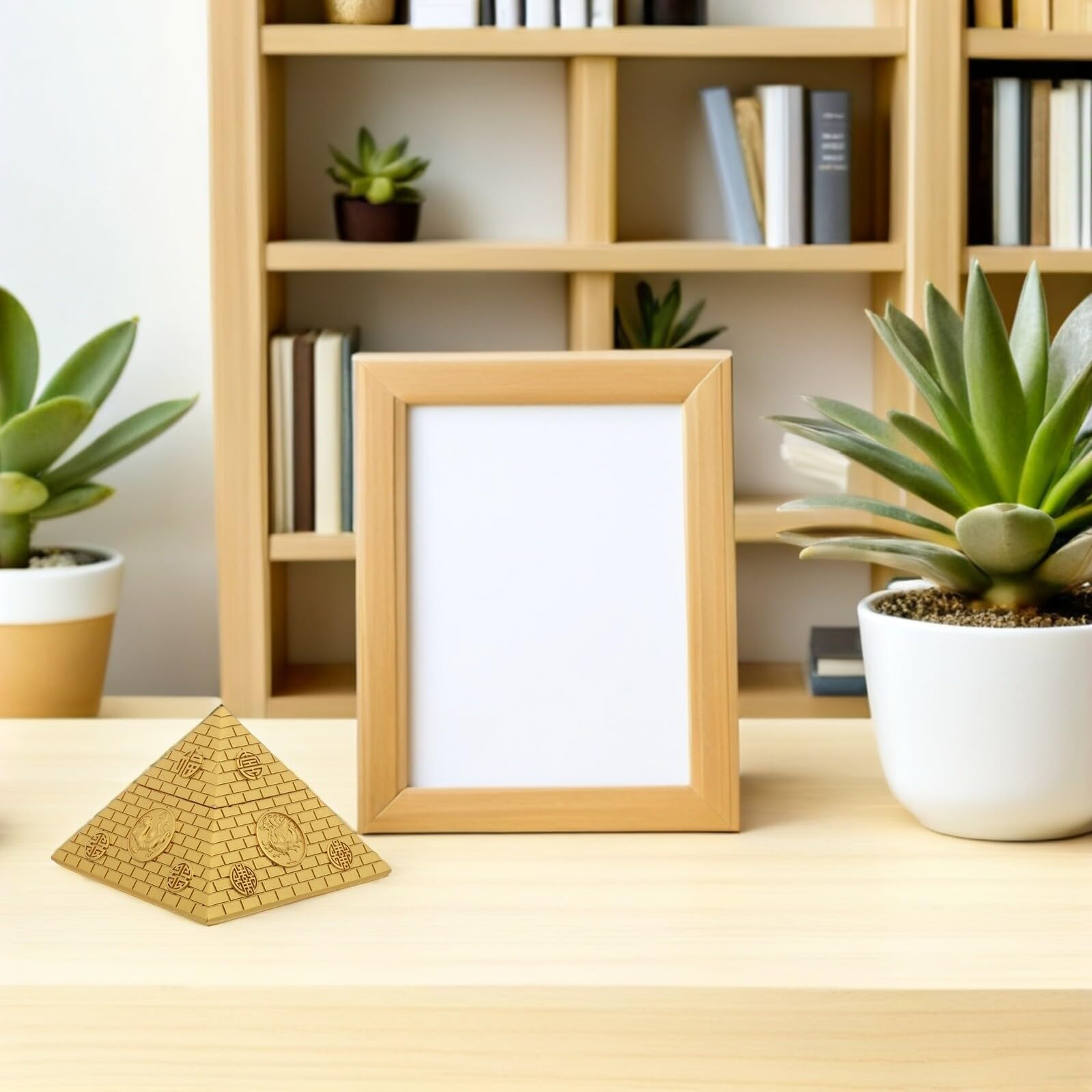 Uonlytech Scultura Piramide Egizia in Resina 9 CM Creatura Mitica Mini Figura Decorativa per Tavolo Souvenir Storico per Ufficio e Progetto Scolastico