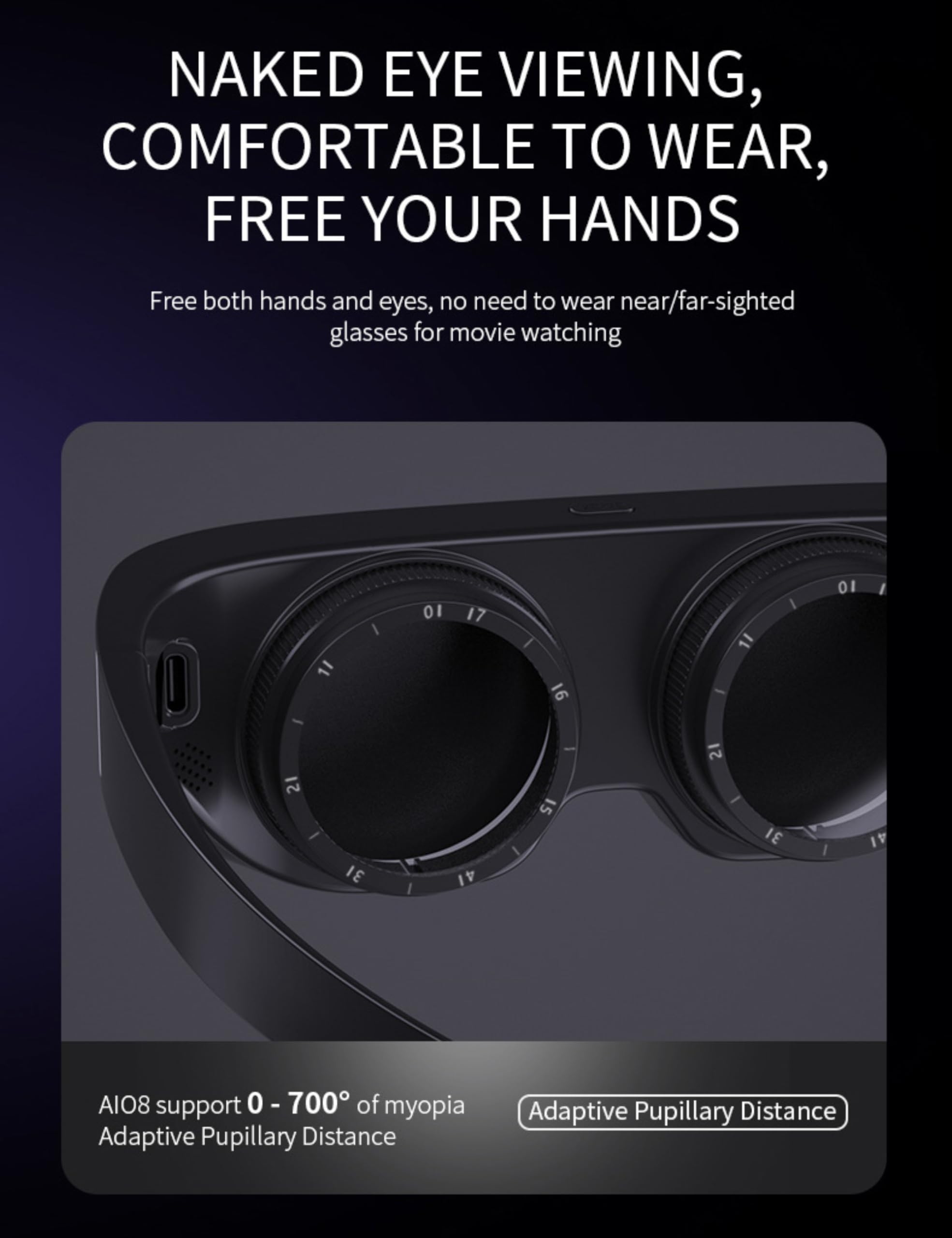AR-Brille, Augmented-Reality-Brille, Virtual-Reality-Brille mit Immersivem Panorama-Headset, 3D-VR-Brille Kompatibel mit Smartphones für Kinder und Erwachsene