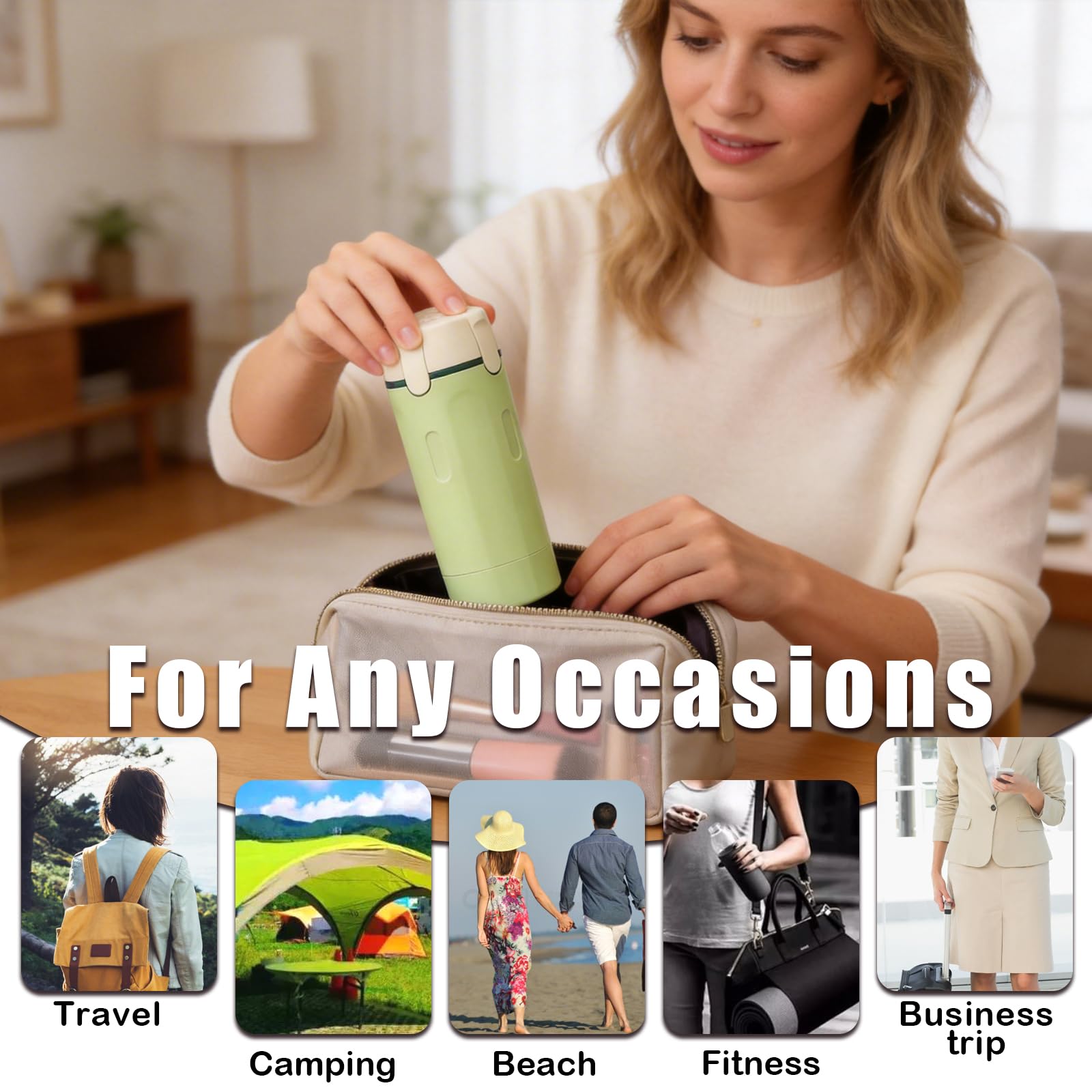 2PCS 4-in-1 Travel Dispenser Bottles, Refillable 40ml Toiletry Containers