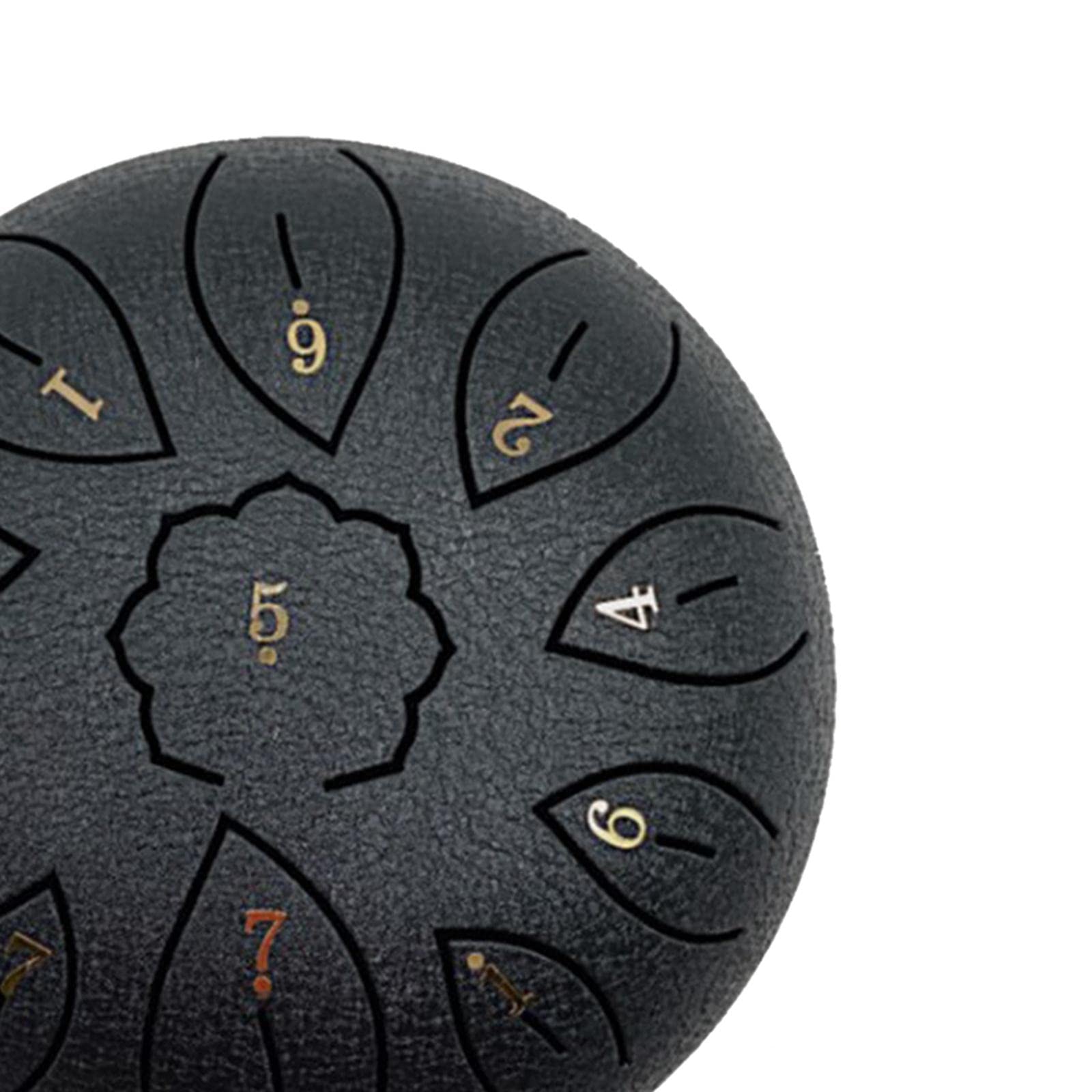 Tambor de Lengüeta de Acero con 11 Sonidos Instrumento de Percusión Educativo con Mazos Y Bolsa Material Antióxido Adecuado para Meditación, Negro