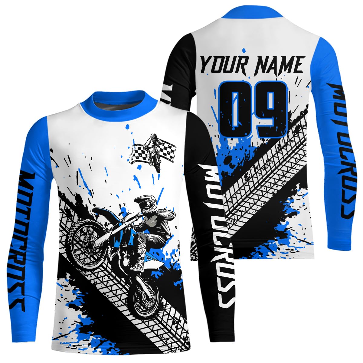 PIONAMZIOZ Custom Motocross Racing Jersey UPF30+ Dirt Bike Jersey Off-Road Shirt Kid Men Women Motorcycle Shirt MX Racing (US, Alpha, Small, 5X-Large, Regular, Regular, Blue)