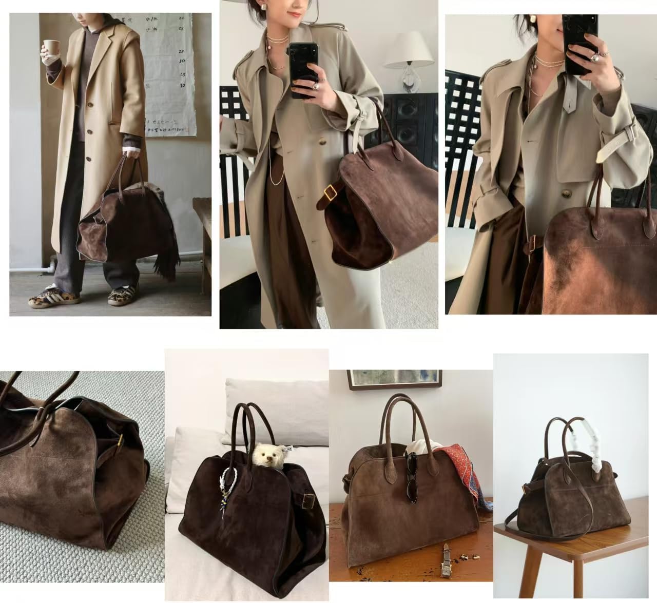 Brown Faux Suede Handbag Tote Hobo Bag for Women 2026, Women'S Top-Handle Handbags, 15” or 17” Large Capacity