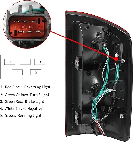 Miniatura 12 de ECOTRIC Par de luces traseras compatibles con Dodge Ram 1500/2003-2006 Ram 2500 3500 2002-2006, repuesto para 55077348AF CH2801147 55077347AF Lente
