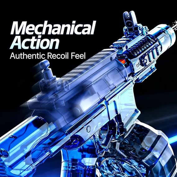 Electric Water Blaster, 3Pcs Tactical Combo Set, Transparent Design.