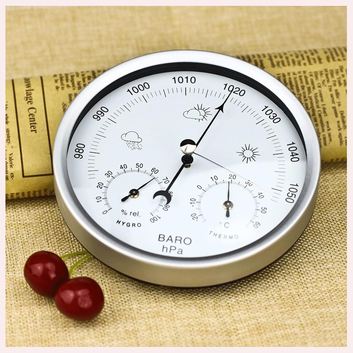 Barometer Thermometer Hygrometer,Barometer Traditional Barometer Sailing Ship Yacht Boating Marine Coastal Clock (Color : A) (A) (Color : B)