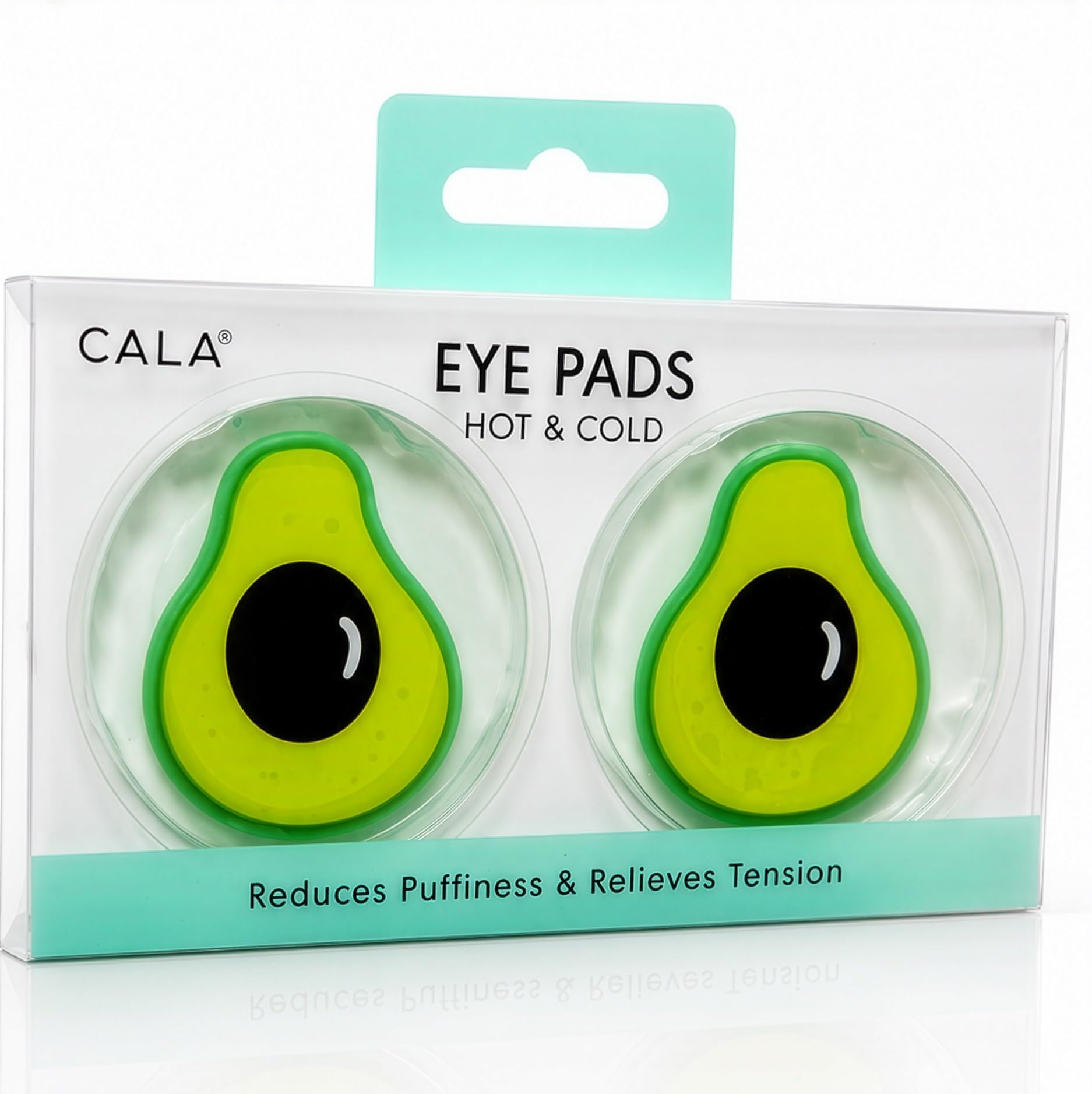 CALA Reusable Gel Eye Pads, Avocado, Hot & Cold Under-Eye Compress Mask | Soothes puffiness, dark circles, and tired eyes — chill or warm for spa-style relief at home, latex-free and reusable