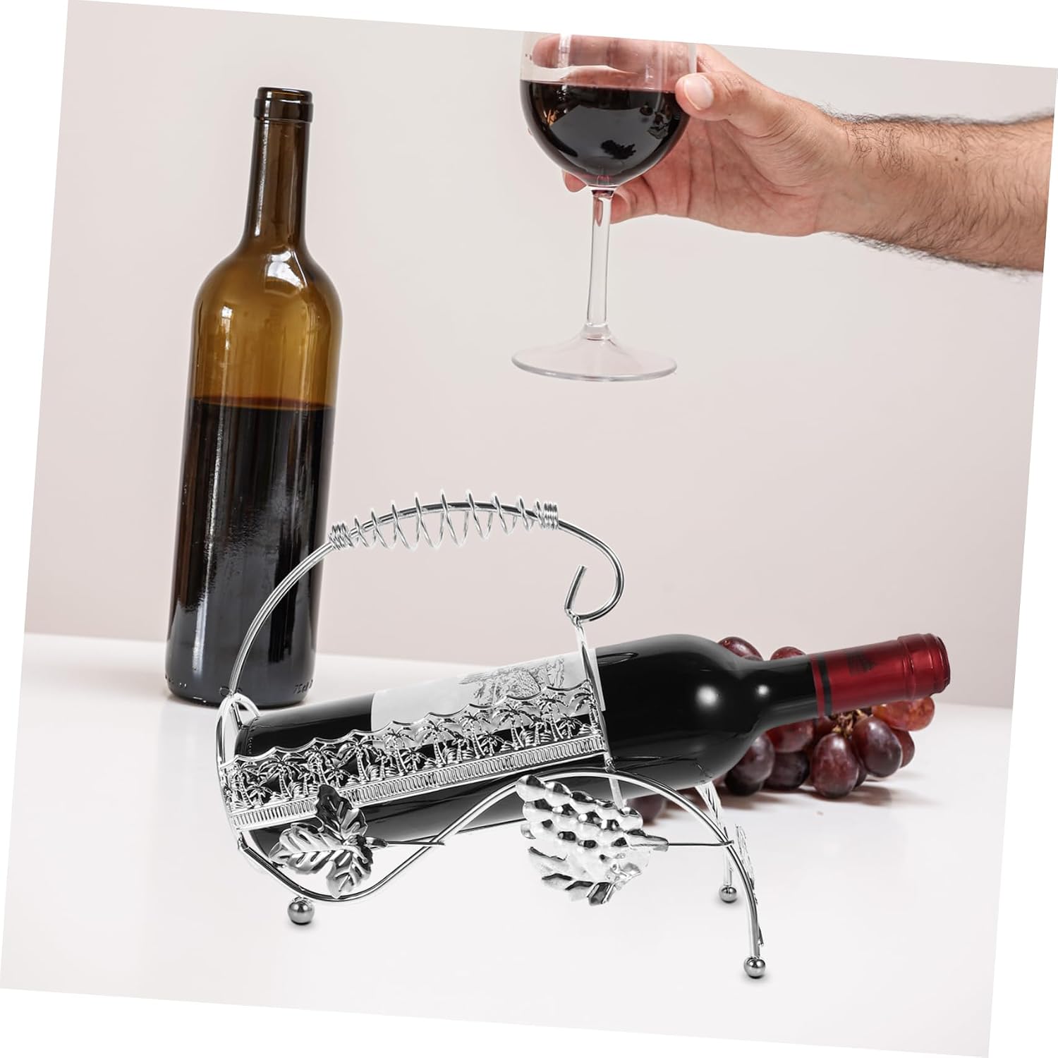CHILDWEET Metal Wine Rack Desktop Bottle Holder for Wine Lovers