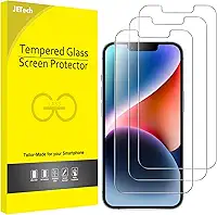 JETech Película de Vidro Temperado para iPhone 16e 2025, iPhone 14 6,1 Polegadas, Protetor de Tela, HD Transparente, Pacote com 3