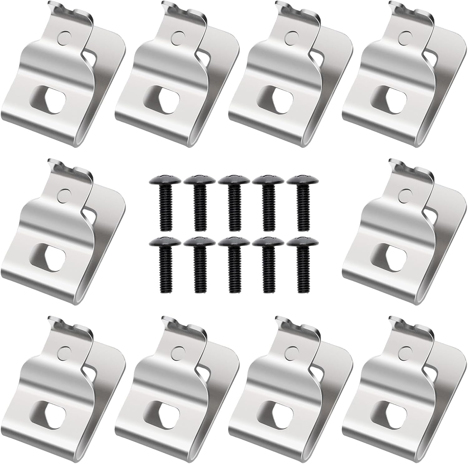 10PCS Belt Clips for Dewalt, Anglecai Drill Tool Clips Hook Kit 304 Stainless Steel Drill Belt Hook with Screws for Dewalt N268241 Fit for 20V Power Tools DCD980 DCD780B DCD785X DCD791D2 DCD795D2