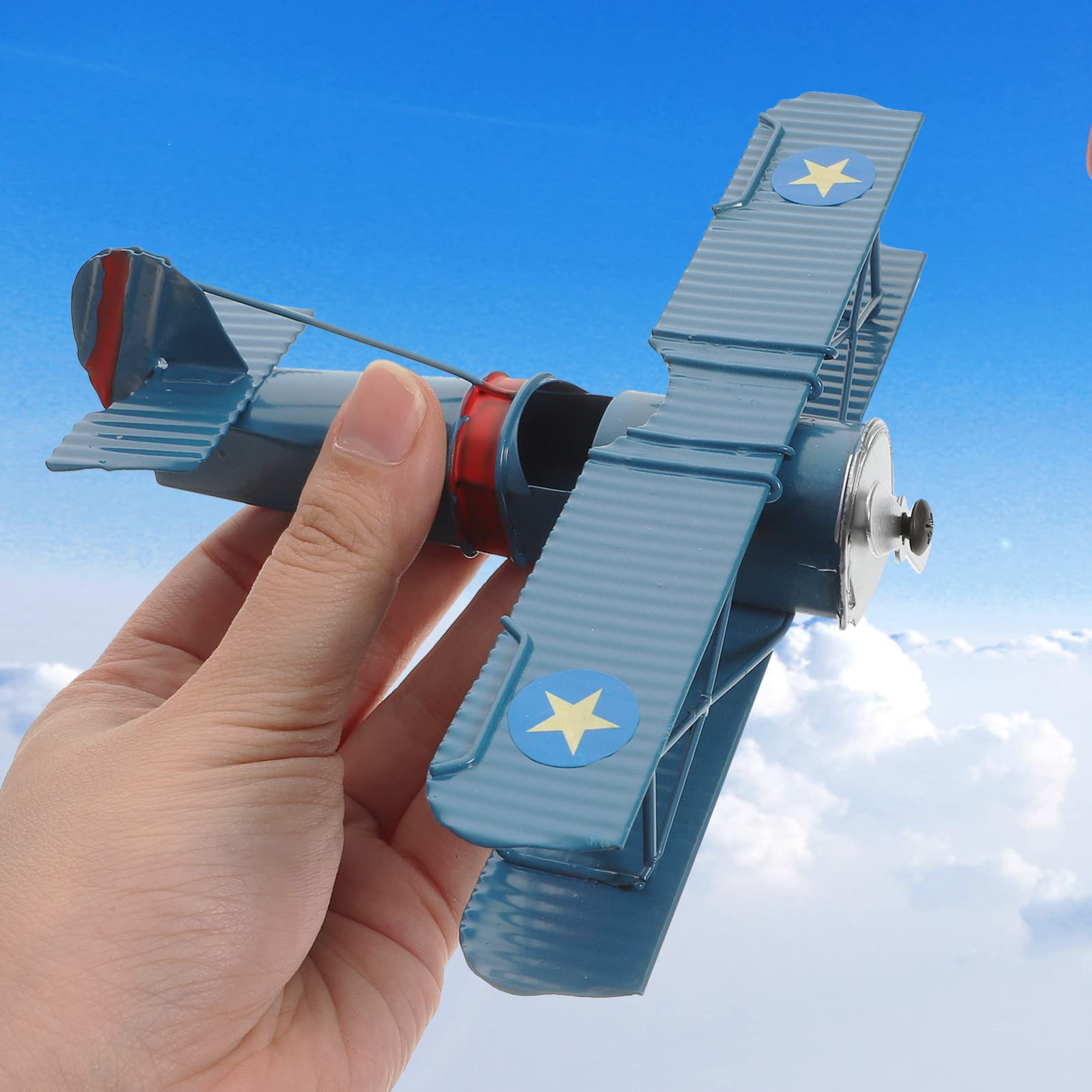 Modellino Di Aeroplani In Metallo Modello Di Aereo Retrò Aliante Biplano Modello Di Aeroplano Giocattolo Per Bambini Ornamento Scrivania Per Decorazioni Per La Camera