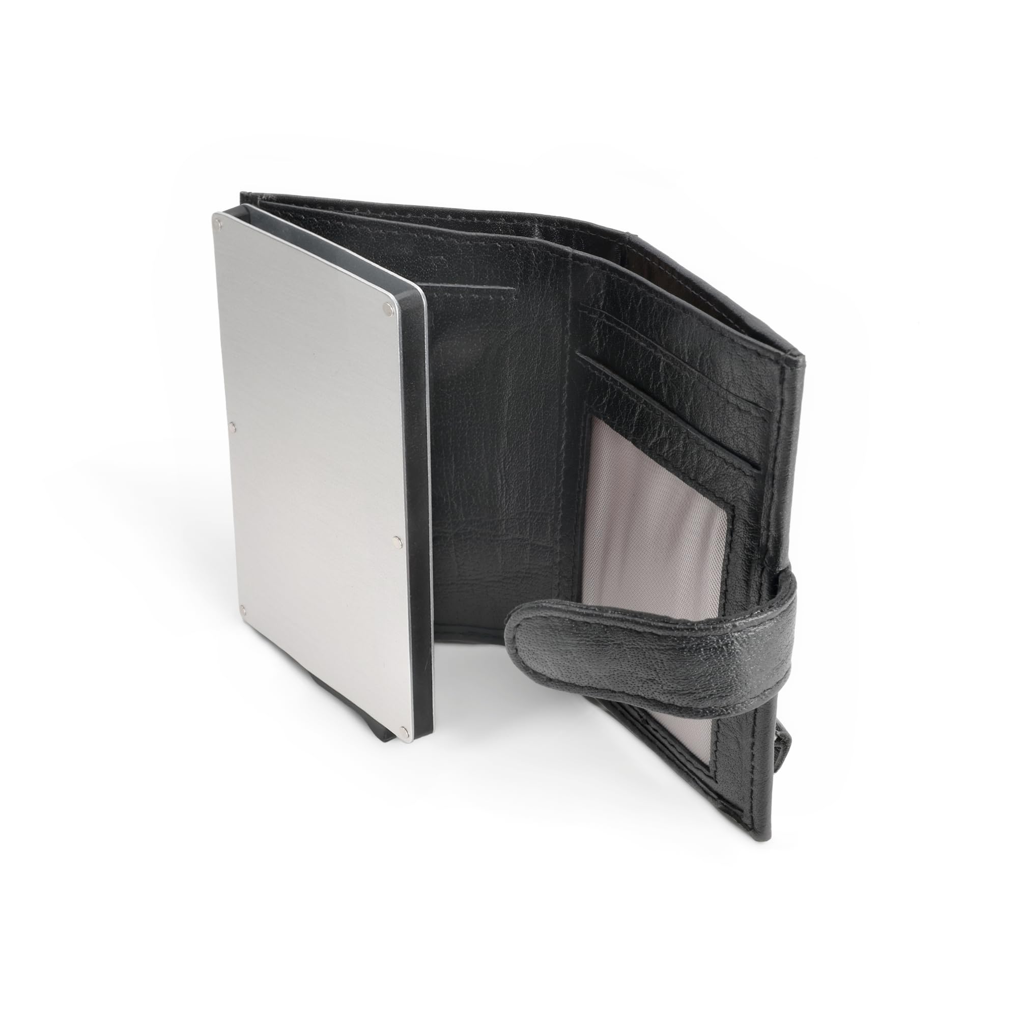 your surprise Porte-Cartes de Visite Personnaliser, Porte-Cartes personnalisé avec nom ou Texte en Cuir de Buffle Nappa avec Espace pour dix Cartes et Une Poche zippée (Noir)
