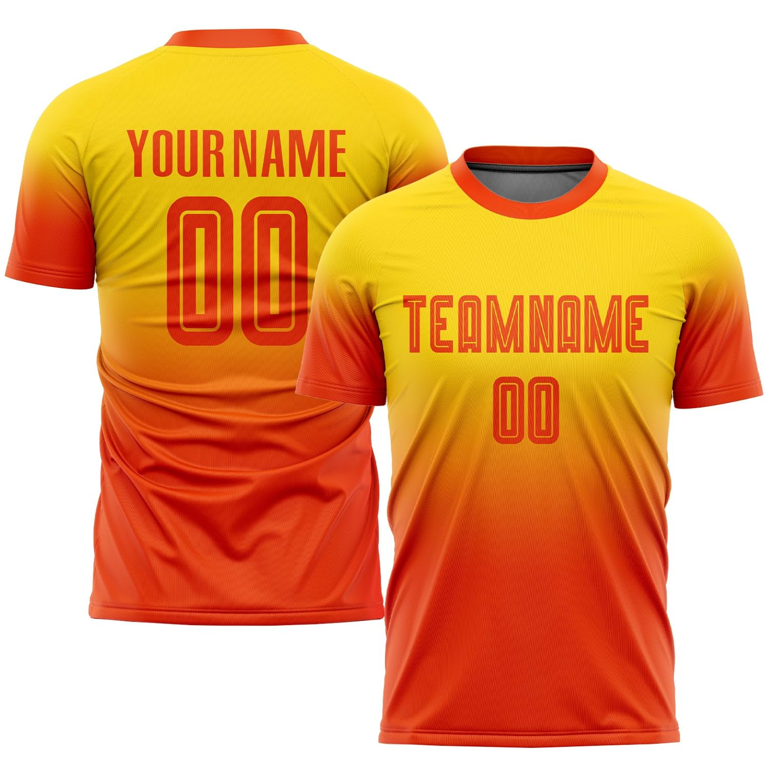 Custom Soccer Jerseys for Men Women Youth Kids, Gold Orange Personalized Soccer Jersey Printed Name Number Logo Mens Clothing