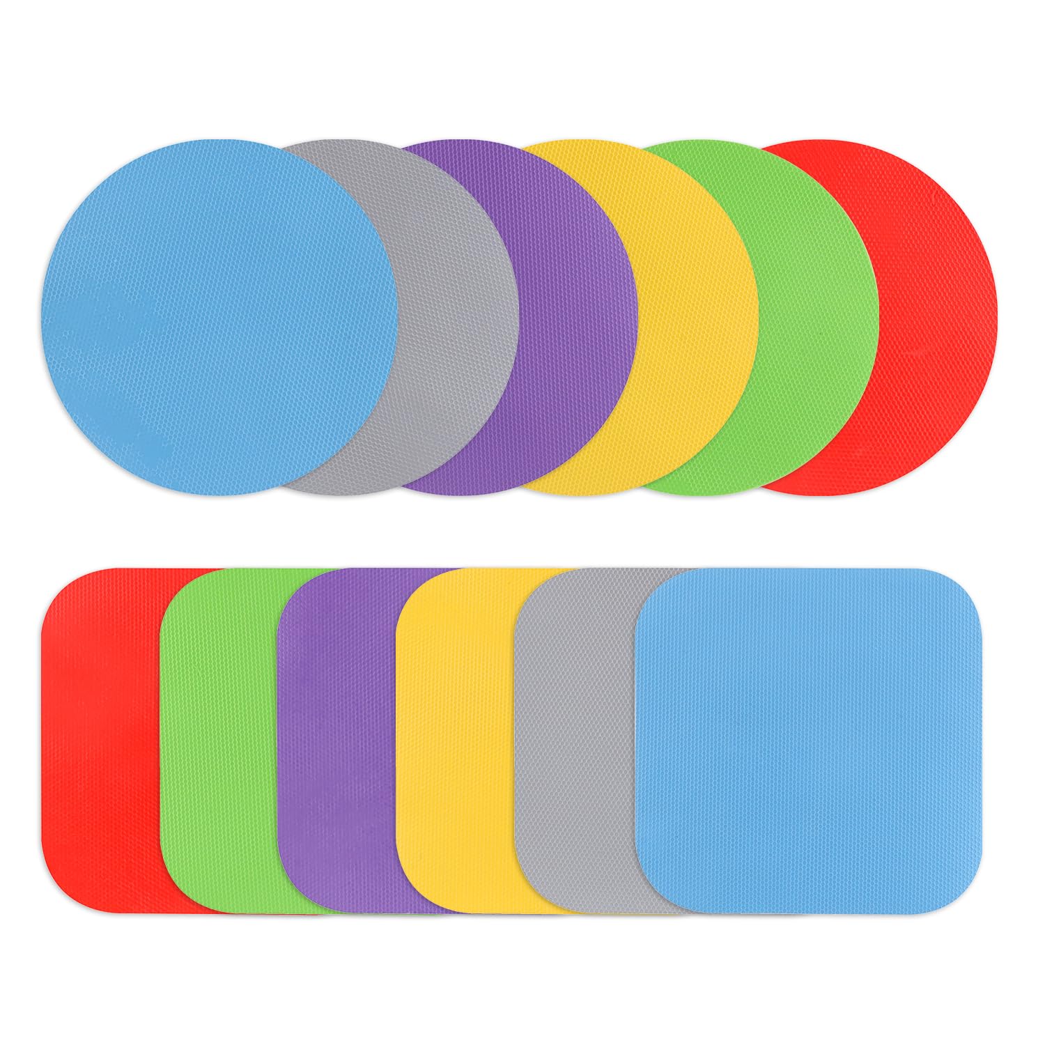 12 Pack Jar Opener Gripper Pads Rubber Jar Grippers Multi-Purpose Square Round Heat Insulation Pad Coasters for Weak Hands Seniors with Arthritis - Multicolor