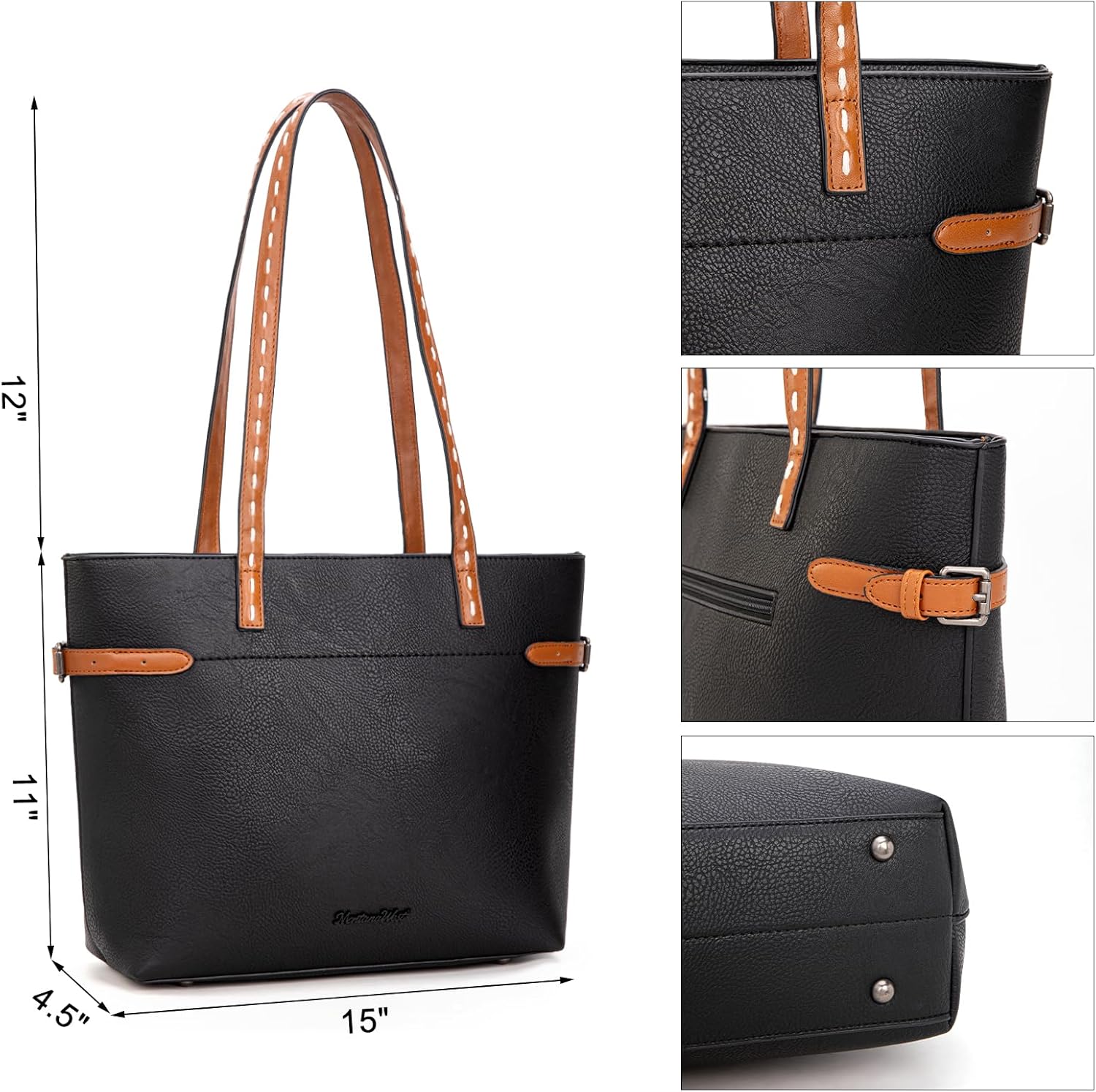 Montana West Minimalist Tote Bag for Women - Large Slouchy Hobo Purse Elegant Shoulder Bag Everyday - Image 3