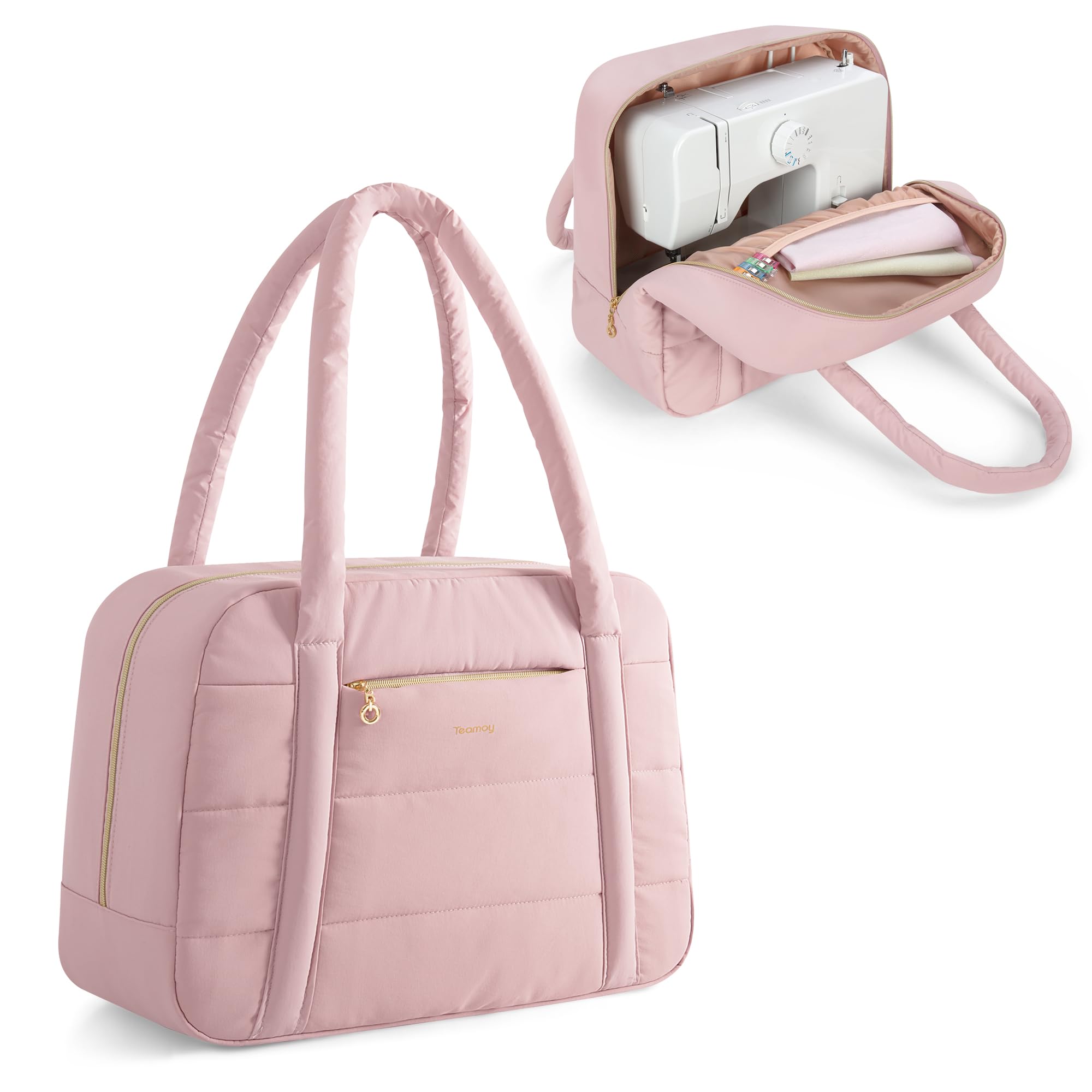 Teamoy Sac de Rangement Adapté à la Plupart des Machines à Coudre | Sac pour Machine à Coudre, Sac de Transport Rembourré pour Accessoires de Couture avec Passant pour Trolley