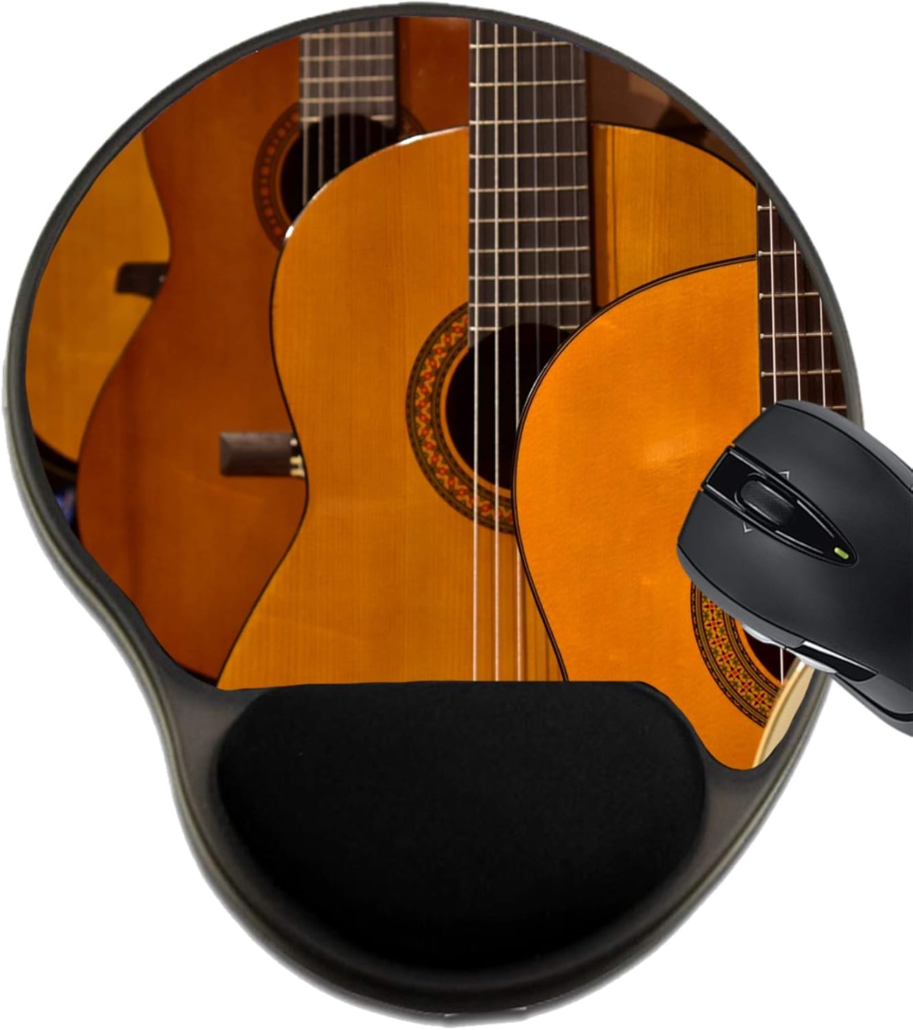 MSD Mousepad Wrist Rest Protected Mouse Pads/Mat with Wrist Support, Design for Guitar Music Instrument Background Acoustic String Musical Wood Classical S