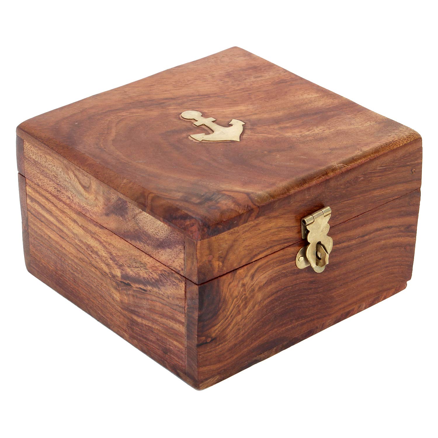 Reloj solar antiguo con brújula, cronómetro de latón, en caja de madera, con instrucciones, aguja de brújula regulable