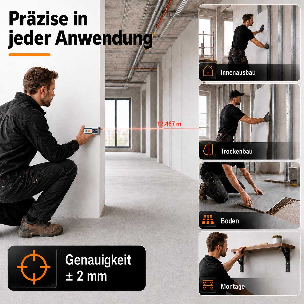 Laserliner Télémètre Laser LaserRange-Master i3 Numérique 30 m | Plans de mesure commutables, Mesure de surface et de volume, Écran VTN