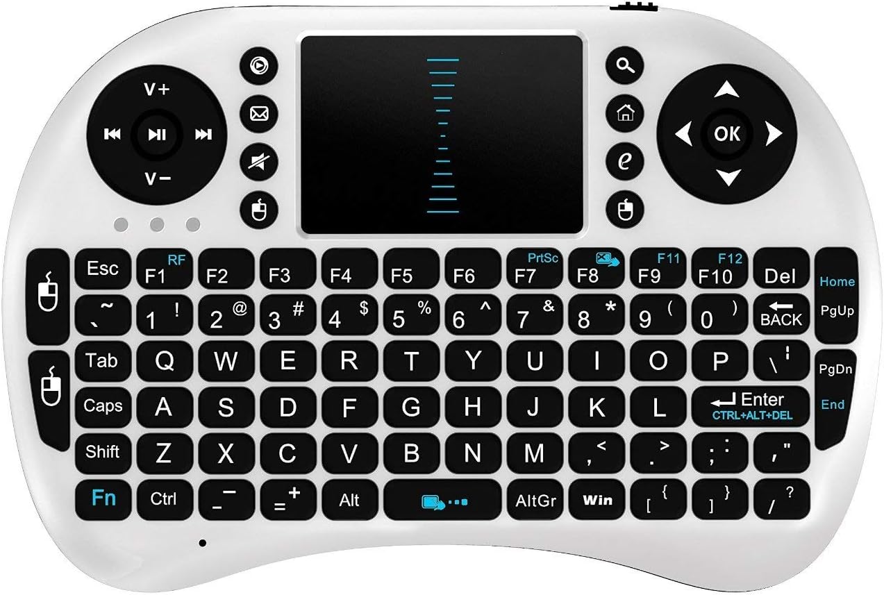 Beastron 2.4G Mini Wireless Keyboard with Touchpad for PC Pad Google Andriod TV Box Xbox360 PS3 HTPC/IPTV (White)