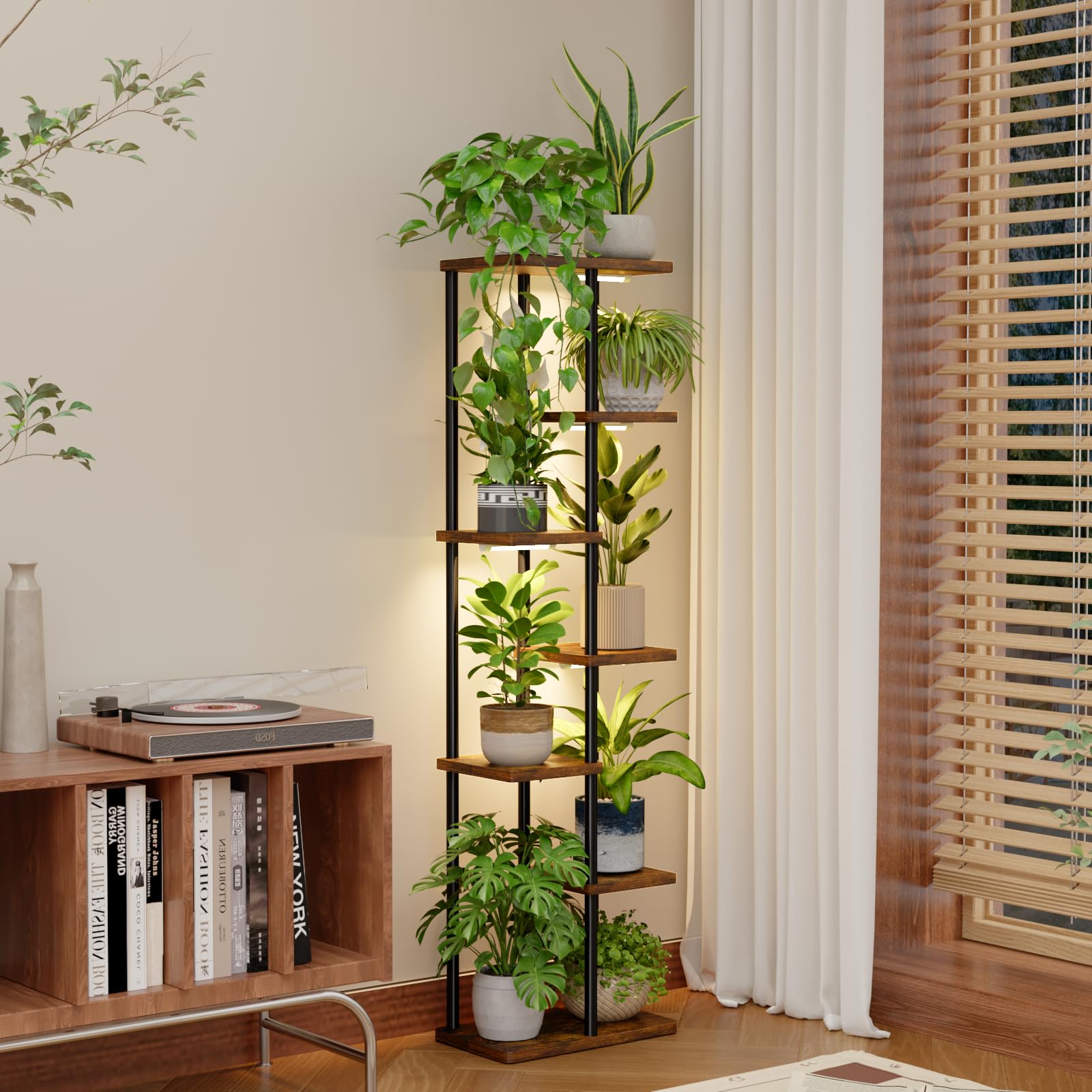 Bamworld フラワースタンド 植物育成ライト付き プランタースタンド 7段 Amazon.co.jp: Bamworld フラワースタンド 植物育成ライト付き