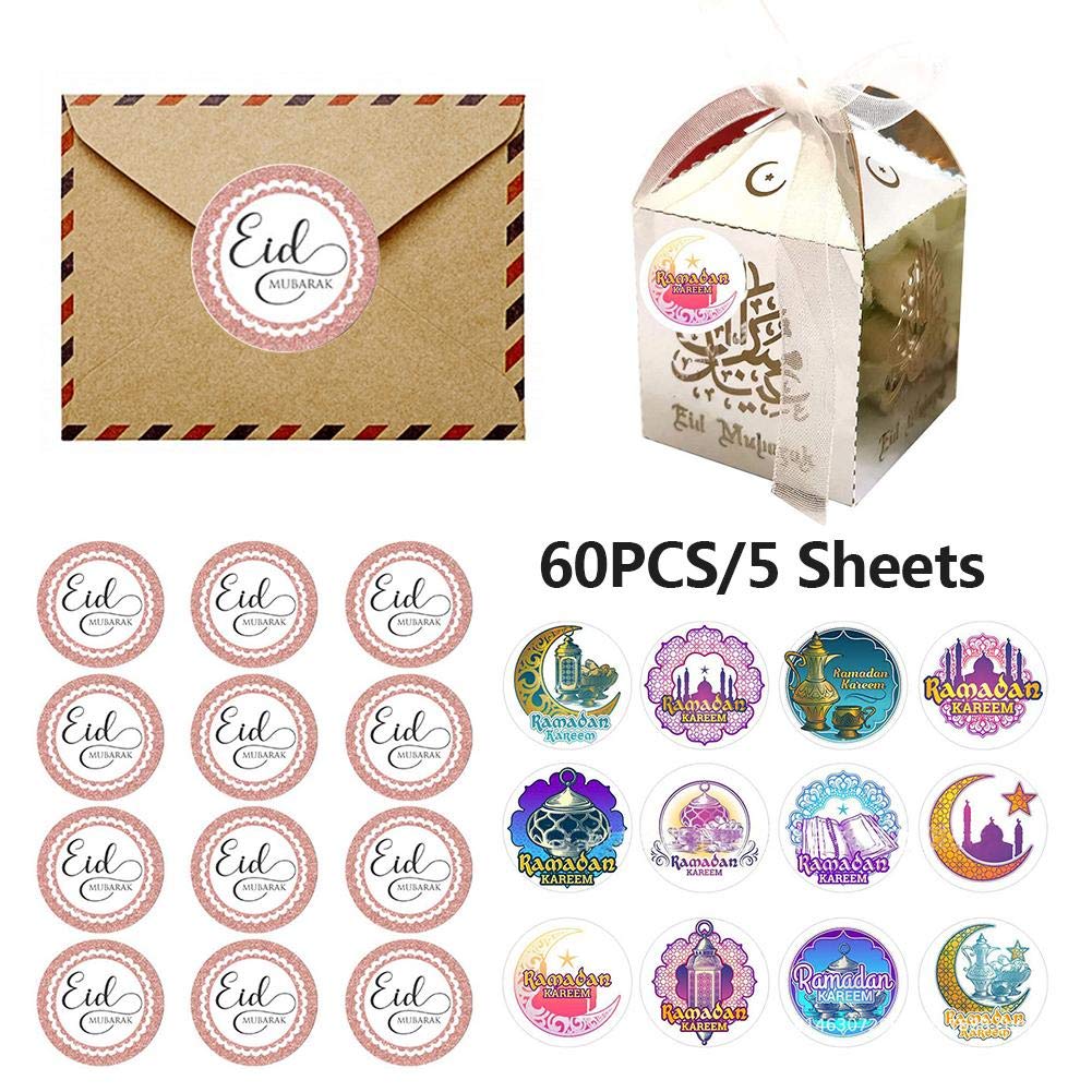 2020 Newest Eid Mubarak Self Adhesive Labels 60pcs Ramadan Kareem Decor Eid Mubarak Stickers Islamic Muslim Party Decor Suitable For Eid Al Fitr Decoration Wedding Decoration Labels Memos Buy Online In Maldives At Maldives Desertcart Com Productid