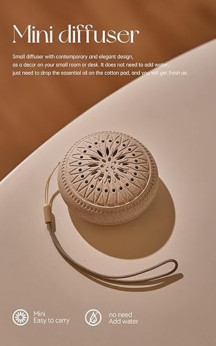 Miniatura 4 de Mini difusor de escritorio difusor para oficina Mini difusor de aceite esencial sin agua con 5 almohadillas de recambio círculo almohadilla de